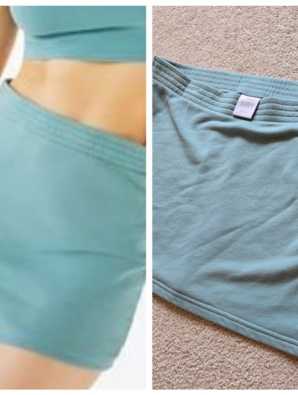 Aritzia TNA Airy AF Fleece Teal Skirt Terry Womens Size Large